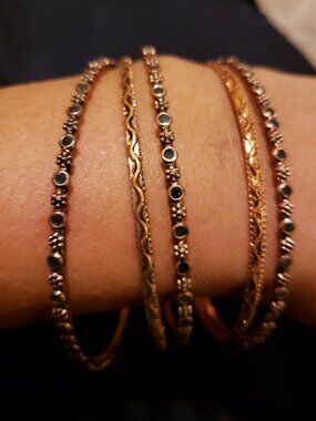 Authentic Stone Copper Bangles